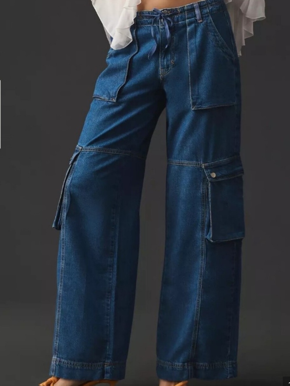 Anthropologie Pilcro Mid Rise Cargo Jeans Beach Feel